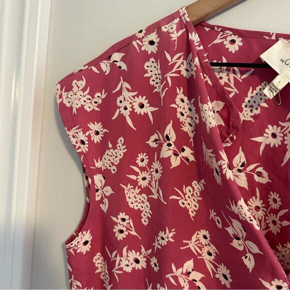 THE GREAT. Pink White Floral Silk Maxi Dress 1 Small - Picture 12 of 14